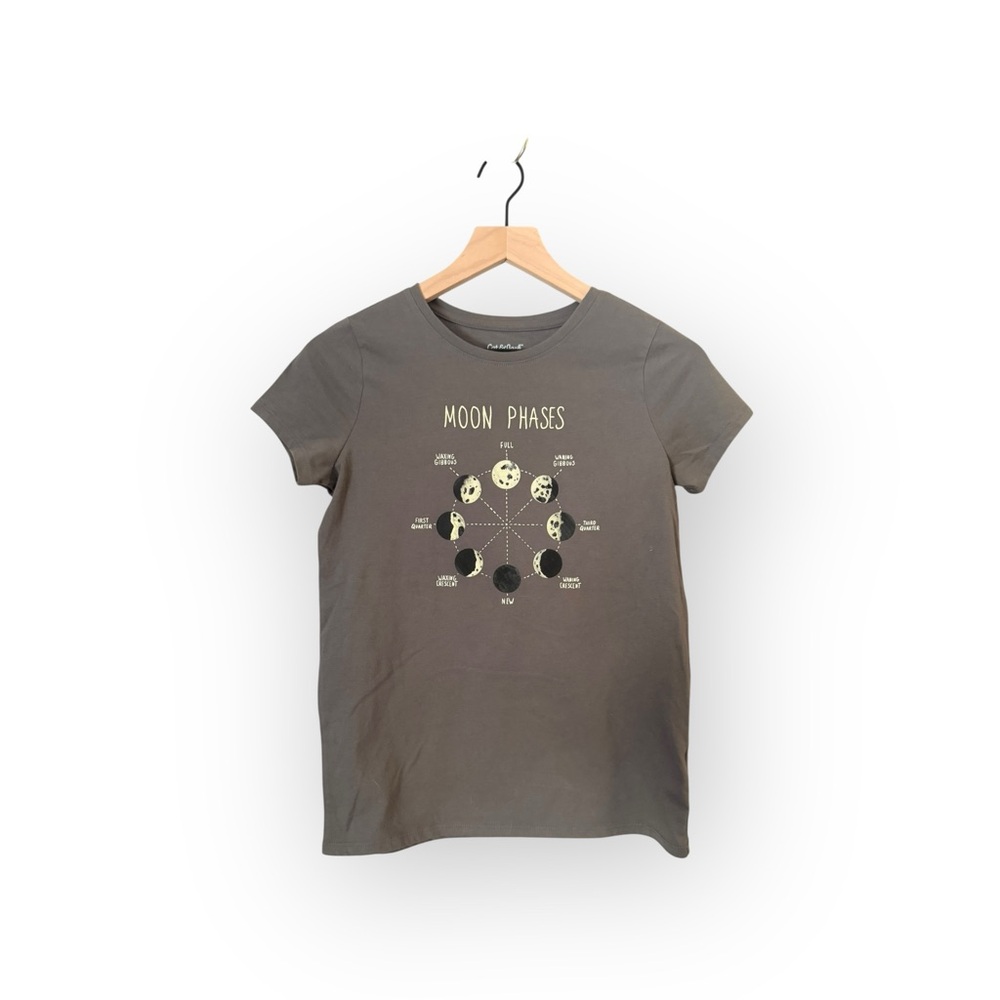 Cat & Jack Earthy Tone Glow in the Dark Moon Phases Graphic Tee NWOT SzL(10/12)